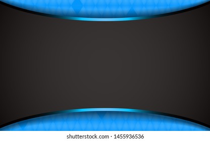 Black and light blue abstract background. Tech geometric line metallic shape with pattern composition. Blank space on for text and background design. Can use for element cover, banner, corporate