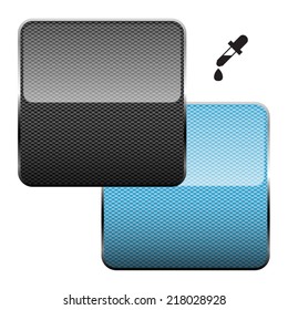 Black and light blue carbon fiber with reflection and color picker vector illustration.