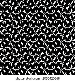 Black and light blue textile pattern, with geometric and floral elements. Scarf design.