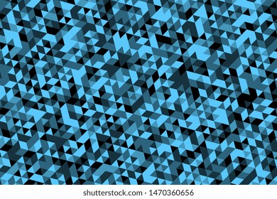 black and light blue triangles pattern. abstract geometric mosaic. beautiful polygonal ornament. simle vector background easy to edit and customize. eps 10