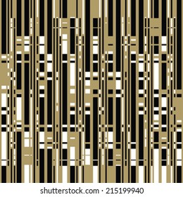 Black, Light Brown and White Broken Striped Textured Pattern