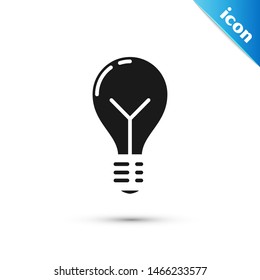 Black Light bulb with concept of idea icon isolated on white background. Energy and idea symbol. Inspiration concept.  Vector Illustration