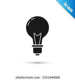 Black Light bulb with concept of idea icon isolated on white background. Energy and idea symbol. Inspiration concept.  Vector Illustration