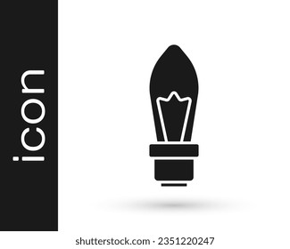 Black Light bulb with concept of idea icon isolated on white background. Energy and idea symbol. Inspiration concept.  Vector