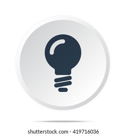 Black Light Bulb icon on white web button