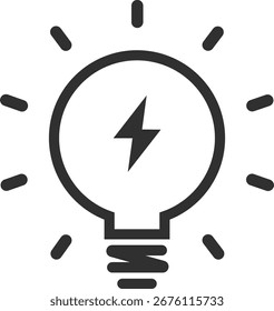 ilustração de vetor de ícone de lâmpada de luz preta