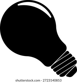 Schwarze Glühbirne Symbol ohne Hintergrund