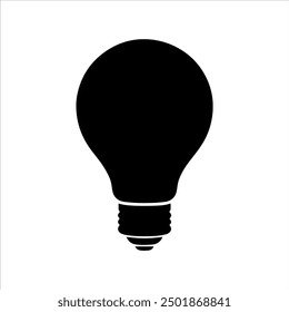 Schwarze Glühbirne Silhouette Vektorgrafik-Design auf weißem Hintergrund.