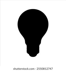 
Black light bulb silhouette vector illustration on white background
