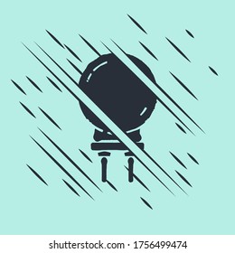 Black Light emitting diode icon isolated on green background. Semiconductor diode electrical component. Glitch style. Vector Illustration