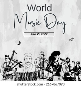 Black and Light Gray World Music Day, June 21