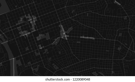 ciudad de mapa de luz negra