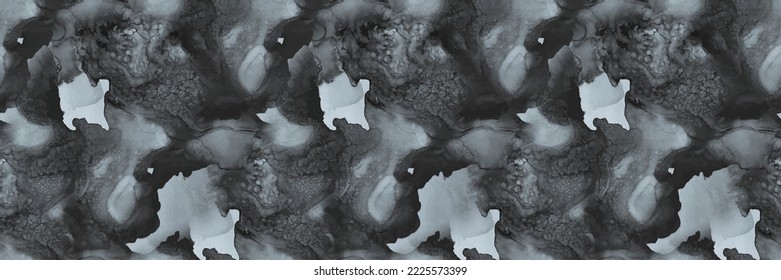 Textura de luz negra. Acuarela gris sin foco. Pintura moderna y transparente. Pintura Sucia De Tinta Alcohólica Repita. Colores Acuáticos De Lujo. Cerámica de vectores fluidos. Fondo de Mármol Negro. Muro de mosaico gris.