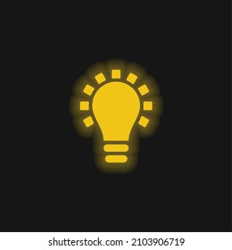 Black Lightbulb Creativity Symbol yellow glowing neon icon