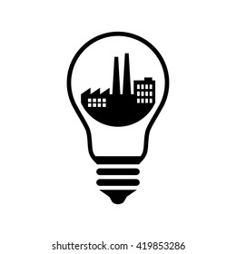Black lightbulb icon on white background    
