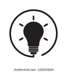 Black lightbulb icon. Vector illustration