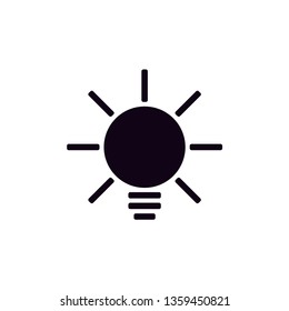 Black lightbulb icon with white background 