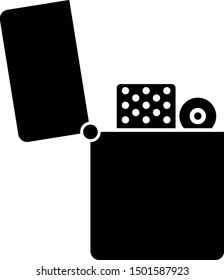 Black Lighter icon isolated on white background.  Vector Illustration