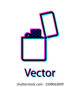 Black Lighter icon isolated on white background.  Vector Illustration