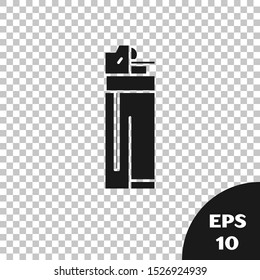 Black Lighter icon isolated on transparent background.  Vector Illustration