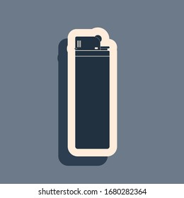 Icono de luz negra aislado en fondo gris. Estilo de sombra largo. Ilustración vectorial
