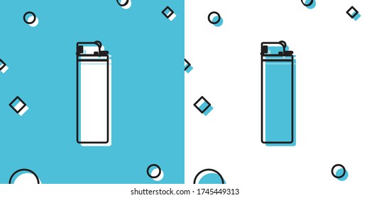 Black Lighter icon isolated on blue and white background. Random dynamic shapes. Vector Illustration