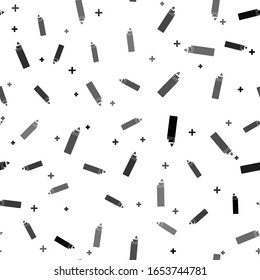 Black Lighter icon isolated seamless pattern on white background.  Vector Illustration