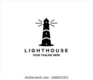 black lighthouse logo vector sign for ships