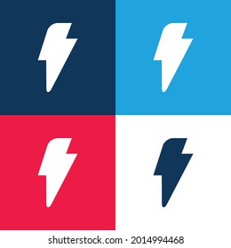Black Lightning azul y rojo cuatro colores conjunto de iconos mínimo