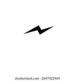 Black lightning bolt glyph icon symbolizing electricity, energy, or fast performance.