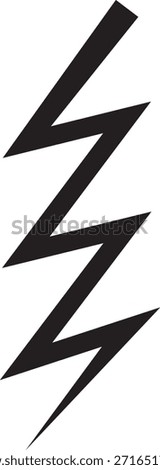 Black lightning bolt icon on a white background. Simple lightning bolt design.User interface icon vector.