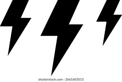 Icono de rayo negro Ilustración vectorial