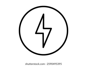 Black lightning icon in circle