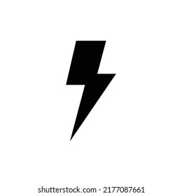 Black lightning icon design isolated on white background