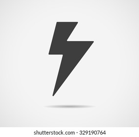Black lightning icon isolated on white background. Vector flash symbol. EPS 10