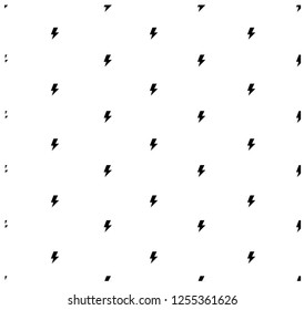 
Black lightning on white background. Black and white seamless pattern