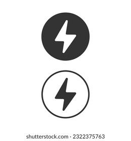 Black Lightning Sign Vector Design.