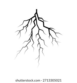 black lightning strike design element