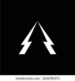 black lightning black lightning white spruce logo vector simple and luxury. suitable for use in all fields. illustration