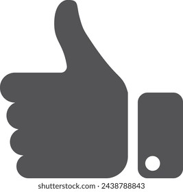 Black like icon. Thumb up symbol. Good sign