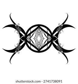 Black lilith symbol vector  tattoo art - moon sword tattoo idea, design, art, logo, eps10..