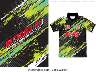 black lime green brush grunge sublimated jersey design paint splash splatter modern stripes background vector sporty template soccer football baseball basketball netball rugby abstract pattern stripes