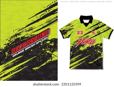 black lime green brush grunge sublimated jersey design paint splash splatter modern stripes background vector sporty template soccer football baseball basketball netball rugby abstract pattern stripes