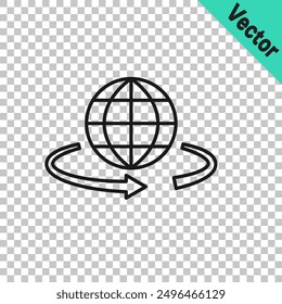 Black line 3d modeling icon isolated on transparent background. Augmented reality or virtual reality.  Vector