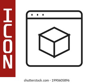 Schwarze Linie 3D-Drucker Symbol einzeln auf weißem Hintergrund. 3D-Druck.  Vektorgrafik