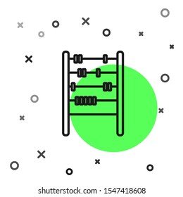 Black line Abacus icon isolated on white background. Traditional counting frame. Education sign. Mathematics school.  Vector Illustration