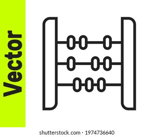 Black line Abacus icon isolated on white background. Traditional counting frame. Education sign. Mathematics school.  Vector