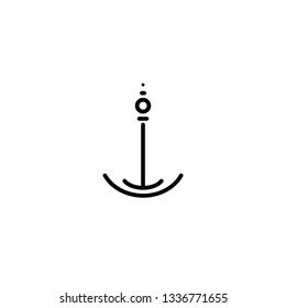 Black line abstract anchor vector simple icon. Nautical maritime illustration. sea and ocean symbol.