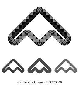 Black line abstract symbol logo design set