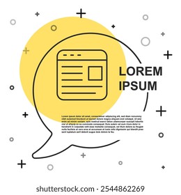 Black line Advertising icon isolated on white background. Concept of marketing and promotion process. Responsive ads. Social media advertising. Random dynamic shapes. Vector